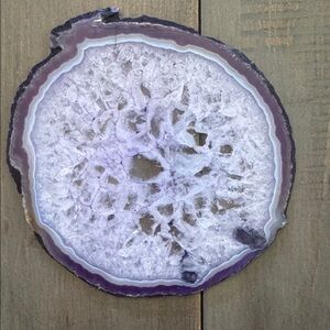 Beautiful Polished Purple Amethyst Crystal Rock Slab Slice